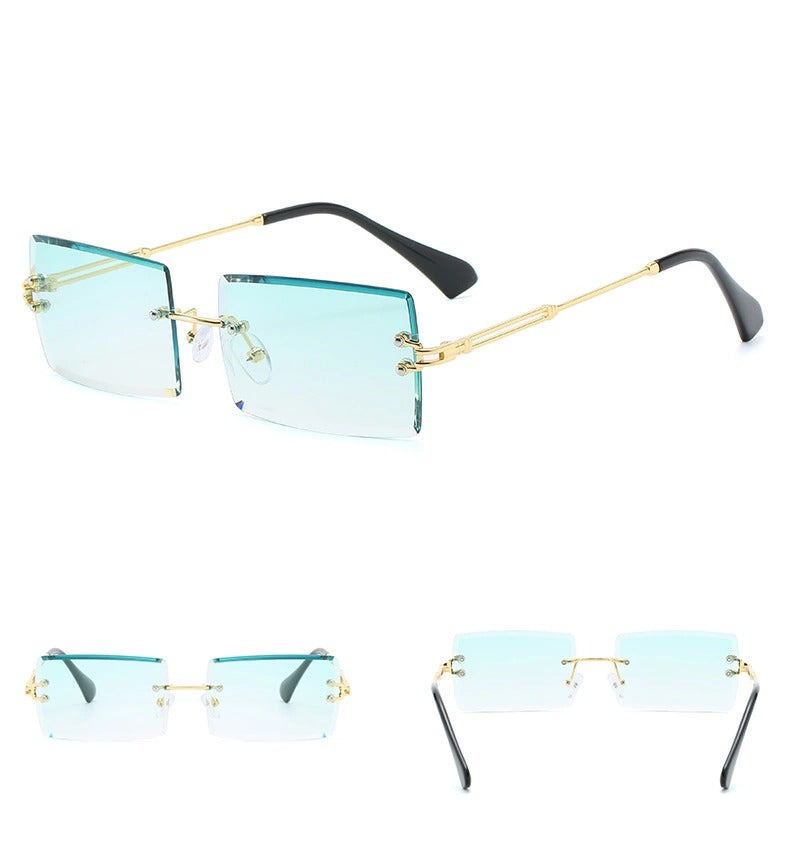 Rimless Small Square Sunglasses